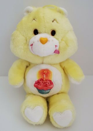 Vintage Care Bears 1983 Kenner Plush Birthday Bear Cup Cake Stuffed Animal 13 "