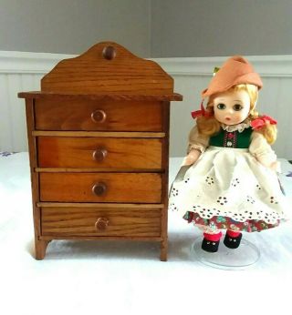 Antique Handmade Doll / Salesman - 4 Drawer Wood Dresser (only) - Signed E Lynch