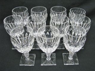 Rare Vtg.  Set of 11 Hawkes St.  George Hand Cut Square Base Water Goblets/Glasses 3