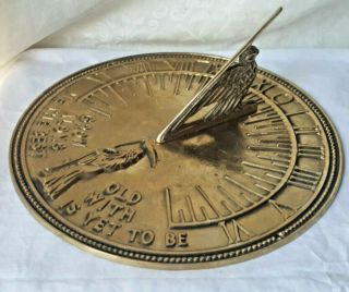 Vintage Heavy Brass Sundial " Grim Reaper " Grow Old The Best Yet To Be Nautical