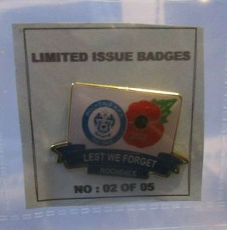 Rochdale Limited Edition Ultra Rare Coloured 2020 Poppy Badge