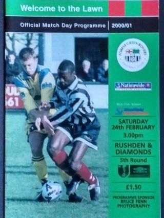 Forest Green Rovers V Rushden & Diamonds 24/2/2001 Fa Trophy 5th Round Very Rare