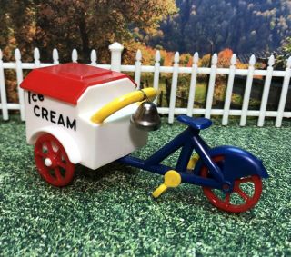 Rare Ideal Ice Cream Bicycle Cart Vintage Dollhouse Furniture Renwal Miniature