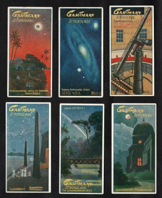 Astronomy Rare Gartmann Card Set Early 1900s Space Stars Telescopes Comet Planet