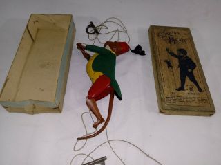 W@w Rare 1903 Lehmann No.  385 Climbing Monkey German Tin Toy W/ Box