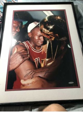 Michael Jordan Uda Upper Deck Signed Autograph 16x20 Framed Trophy Photo Rare