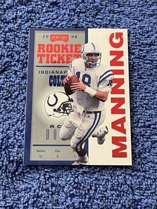 1998 Playoff Contenders Ticket Red Peyton Manning Rookie 87 Rare Rc