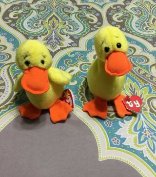 Vintage Ty Beanie Babies Quackers Without Wings No Wings Rare Htf
