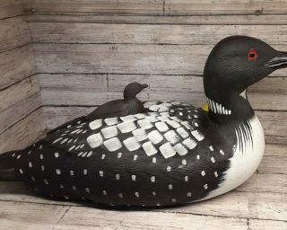 Vintage Loon Duck Decoy Signed By L.  Lightfoot 1/90 Baby Duck Back Hand Painted