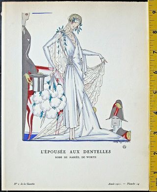 Gazette Du,  Art Deco Pochoir Print.  Alex Roservriski,  L 