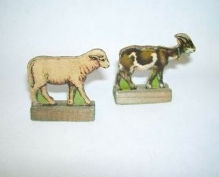 Antique Farm Animals Cutout Figures Sheep And Goat
