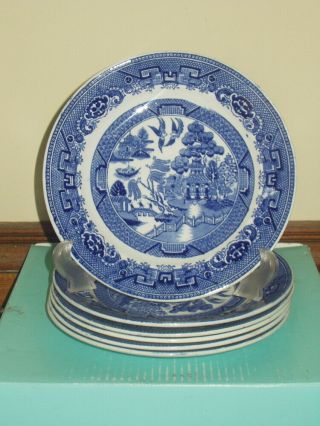 Six Antique Holland Blue Willow 9 " Plate Petrus Regouta Co Maastricht