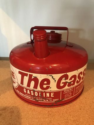 Rare Vintage Eagle The Gasser 1 Us Gallon Galvanized Gas Can Model M - 1 -