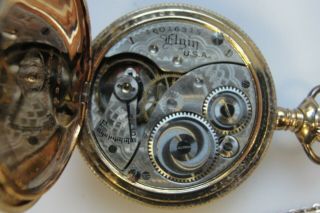 Antique Elgin 14k Gold Pocket Watch with Opal Fob 2