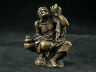 Fine Antique Chinese Brass Hand Made Arhat Statue F105
