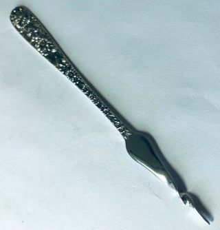 S Kirk & Son Repousse Sterling Silver 6 1/8 " Twisted Tine Butter Pick No Mono
