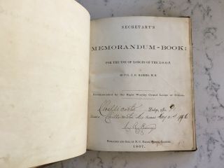 ANTIQUE MASONIC LODGE IOOF ODD FELLOW BOOK CHILLICOTHE MO SECRETARY ' S BOOK 1867 3