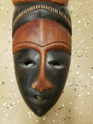 African Tribal Mask Wall Decor,  Carved Wood,  Vintage/Antique 2