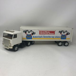 Vintage Ertl Metal Child World Toy Stores Semi Truck Trailer 19” Rare 1980s