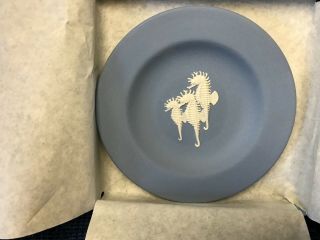 Rare Wedgwood Pale Blue Jasperware Seahorses Pin Dish S&h