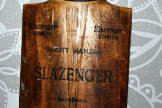 RARE ANTIQUE VINTAGE SLAZENGER London SHORT HANDLE GRADIDGE CRICKET BAT 3