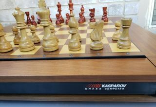 Vintage 1986 Leonardo Kasparov Chess Computer By Scisys 20 " X 20 " Wood Board Rare