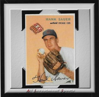 1954 Wilson Franks Hank Sauer Exmt Rare High - Grade Baseball Card For Set Dd18