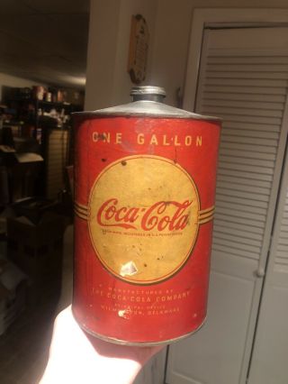Rare 1930s Coca Cola Syrup Can Paper Label Red White Green