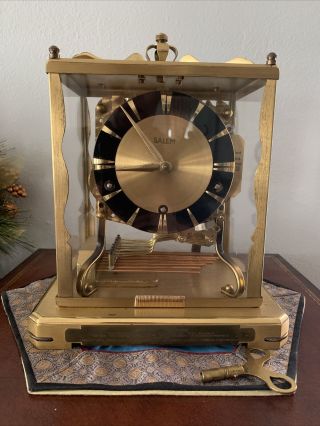 Art Deco Rare Schatz Sohne 8 Day Triple Chime W3 Movement Clock Germany