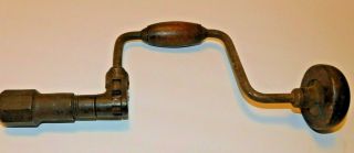 Rare Antique Hand Drill Auger Bit Brace Tool For Woodworking ☆