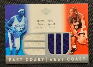 Lebron James Kobe Bryant Dual Game Jersey Card Ud East West Coast Game Rare