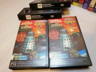 Dr.  Who: The Genesis Of The Daleks Tapes 1&2 (1975) - 1991 Bbc Rare Vhs Re - Issue