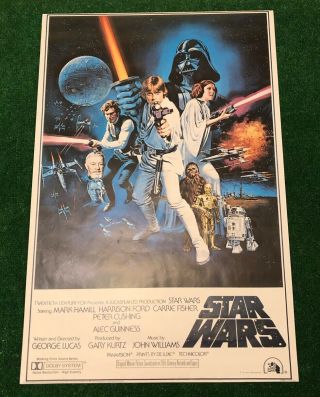Vtg 70s Star Wars Movie Promo Poster Rare Vintage 1977 Made In Usa