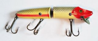 Heddon Giant Jointed Vamp Lure In Allen Stripey Circa 1950s