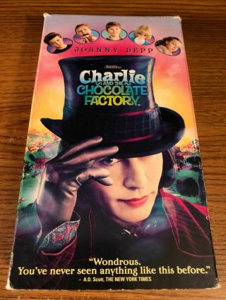 Charlie And The Chocolate Factory Vhs Vcr Video Tape Movie Johnny Depp Rare