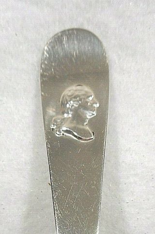 Sterling Silver Souvenir Spoon George Washington Bust On Handle Tip