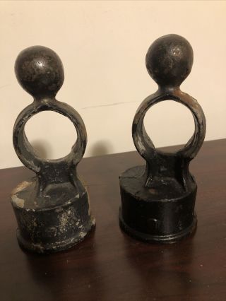 Vintage Cast Iron Fence Post Caps Cannon Ball Top