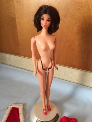 Vtg Barbie Walk Lively Miss America Mod Brunette Steffie Doll Silken Flame 3