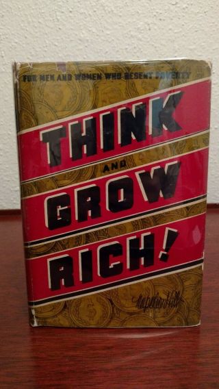 Rare 1941 Printing With Dust Jacket Napoleon Hill Think And Grow Rich