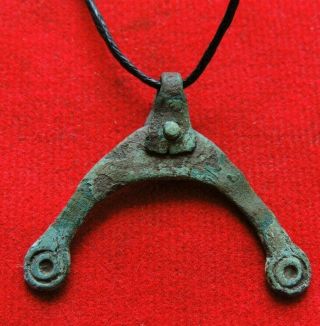 Ancient Bronze Roman Amulet Pendant 2 - 4 Century