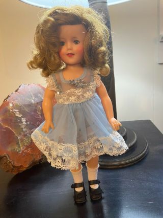 Vintage 1950s 12 " Ideal Shirley Temple Doll St 12 N / Blue Dress,  Pin