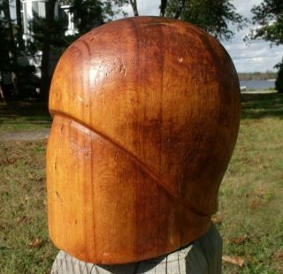 Antique Wooden Hat Form Mold Wood Old Vintage Haberdasher Milliner
