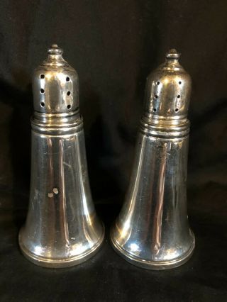 Revere Silversmiths Sterling Reinforced With Cement Salt And Pepper Shakers 808