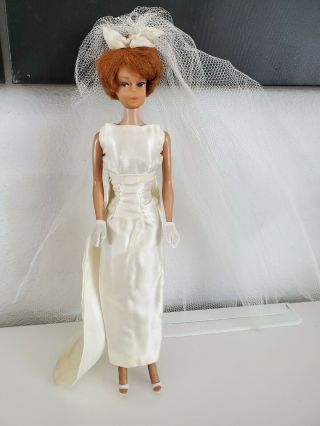 Vintage 50s Barbie Wedding Gown Veil Custom Satin