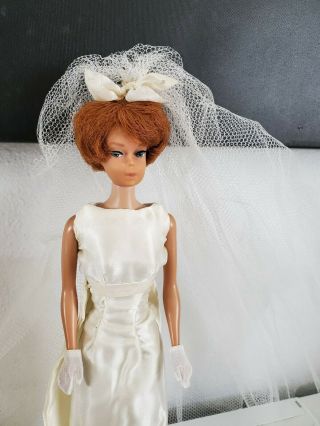 Vintage 50s Barbie Wedding Gown Veil Custom Satin 2