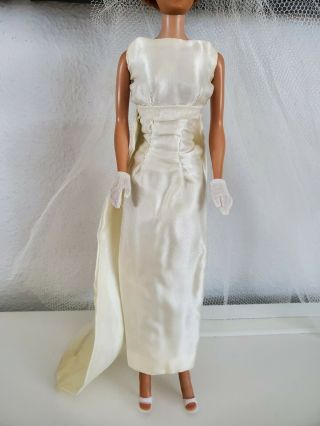 Vintage 50s Barbie Wedding Gown Veil Custom Satin 3