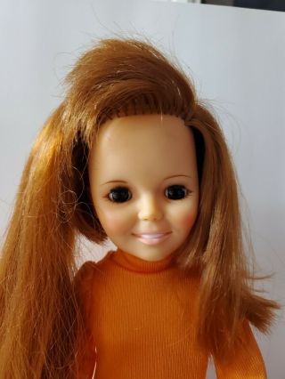Vintage 1969 Ideal Crissy Doll Growing Hair Orange Dress Panties