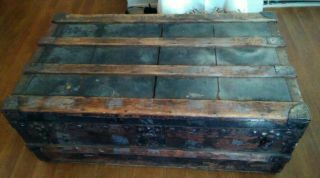Rare Antique Late 1890s? Louis Vuitton Wood Steamer Trunk.  Great Patina