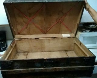RARE Antique late 1890s? Louis Vuitton Wood Steamer Trunk.  Great PATINA 2