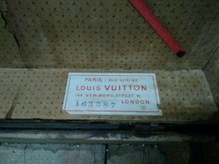 RARE Antique late 1890s? Louis Vuitton Wood Steamer Trunk.  Great PATINA 3